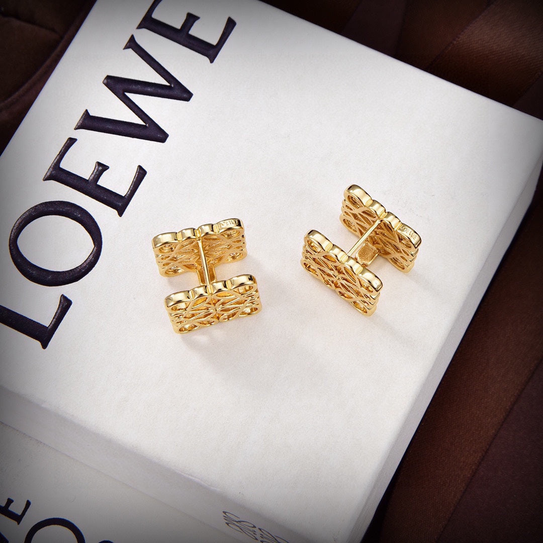 18K LOEWE Anagram Cube Diamonds Earrings