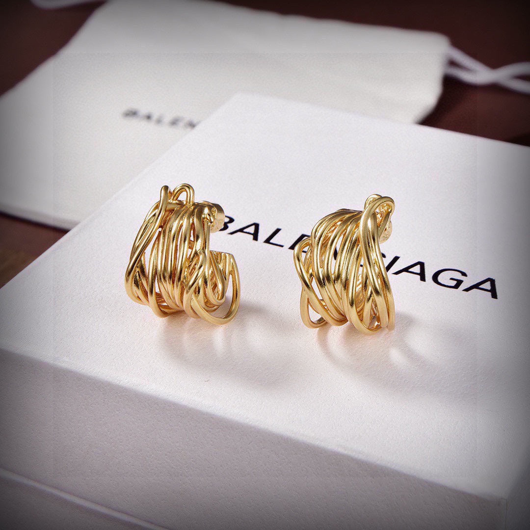18K Balenciaga Gold Earrings