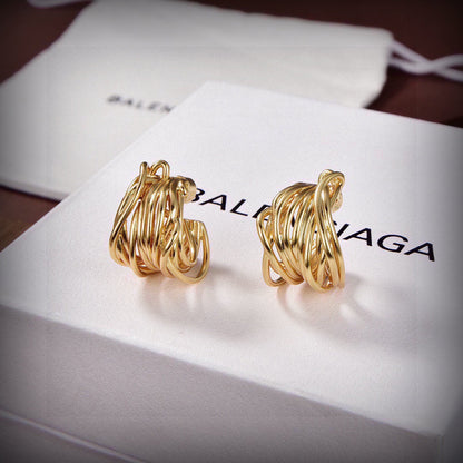 18K Balenciaga Gold Earrings