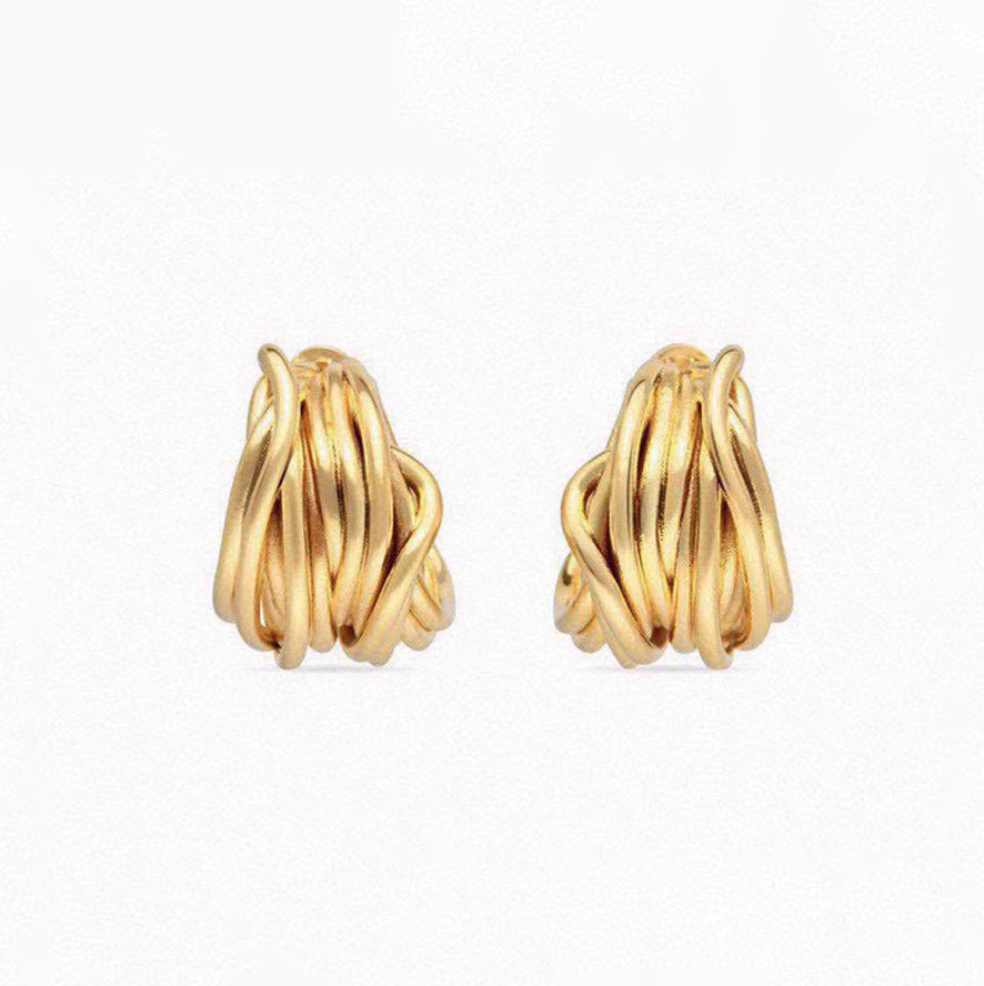 18K Balenciaga Gold Earrings