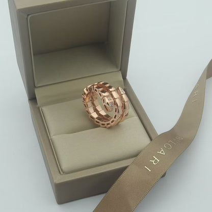 18K BVLGARI Serpenti Viper Demi Diamond Ring