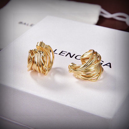 18K Balenciaga Gold Earrings