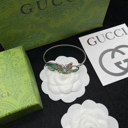Double Gucci Interlocking Gucci & Butterfly Bracelet