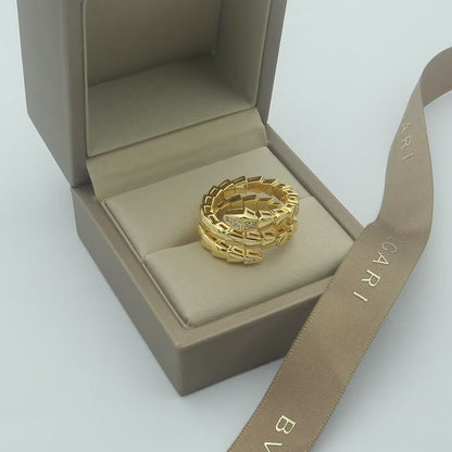 18K BVLGARI Serpenti Viper Demi Diamond Ring