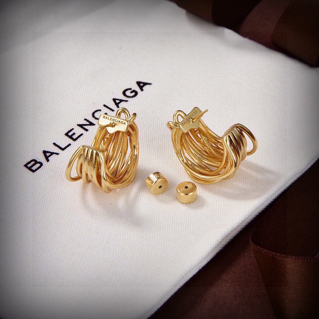 18K Balenciaga Gold Earrings