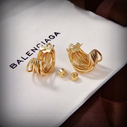 18K Balenciaga Gold Earrings