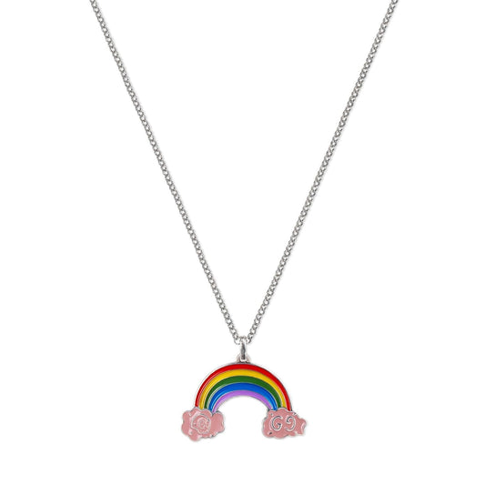 Double Gucci Rainbow Pendant Necklace
